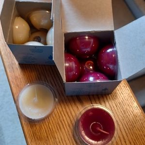 12 Vintage PartyLite Floating Candles - 6 Cranberry & 6 Vanilla